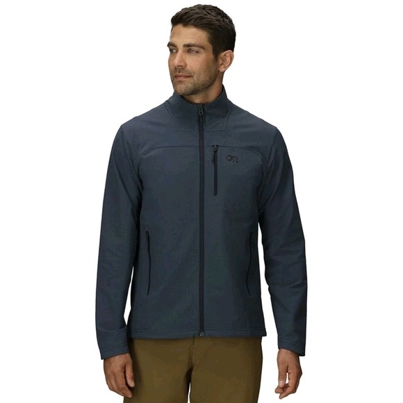 Outdoor Research Men's Ultima Softshell Jacket Atlantic L Hiking Fishing Navy - Picture 2 of 11